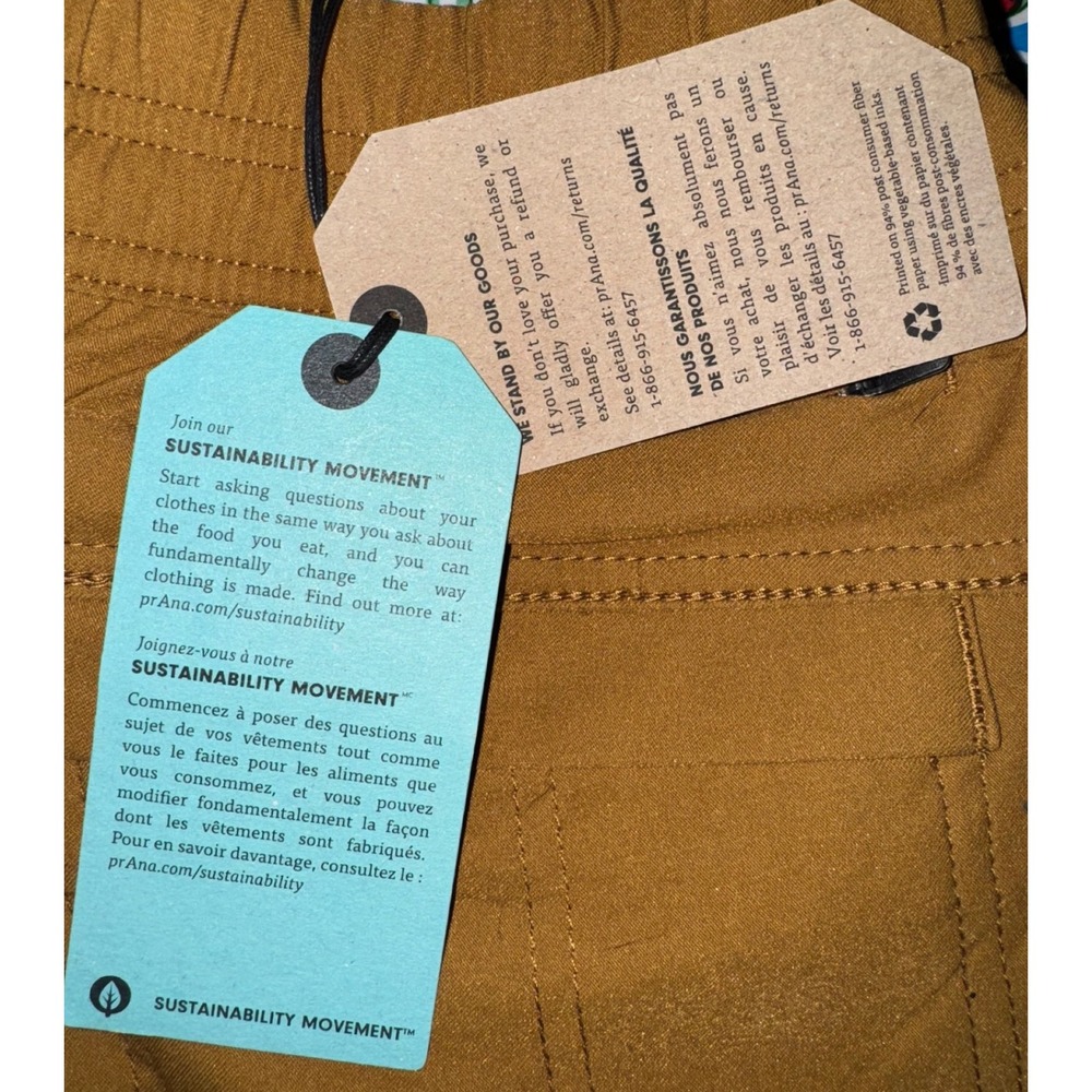 Prana Womens‎ Yellow Jogger Pants Elastic Waist Drawstring Pockets Size 10 - Picture 15 of 16